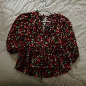Nasty gal floral blouse